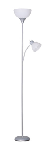 Image of 72'' Combo Floor Lamp with Adjustable Reading Lamp, Silver